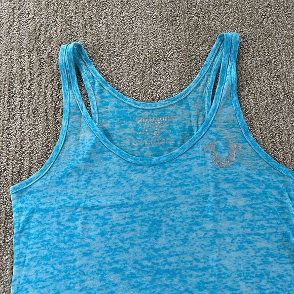 True Religion Blue Racerback Tank Top - Picture 4 of 6
